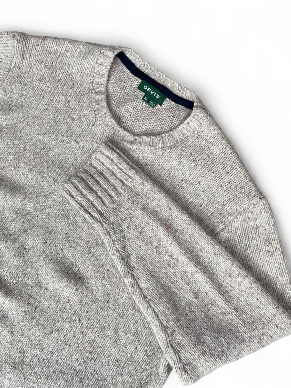 Orvis Men's Light Heather Gray Crewneck Sweater